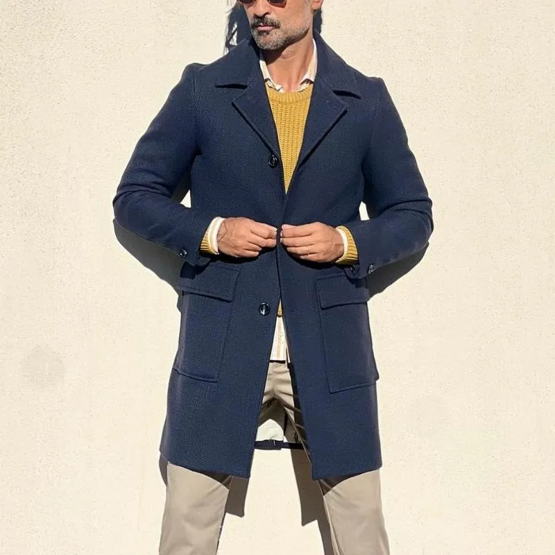 Men's Vintage Solid Color Single Breasted Trench Coat 45779832X sold by Manly product image thumbnail 4