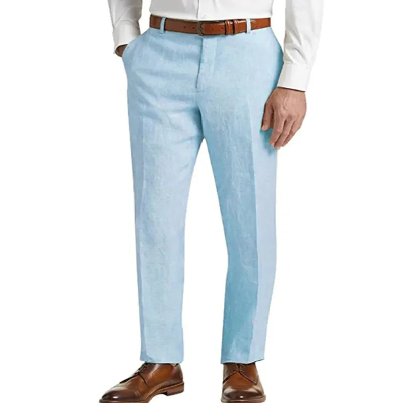 Men's Linen Classic Solid Pants 53683463X sold by Manly