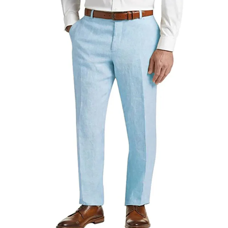 Men's Linen Classic Solid Pants 53683463X sold by Manly
