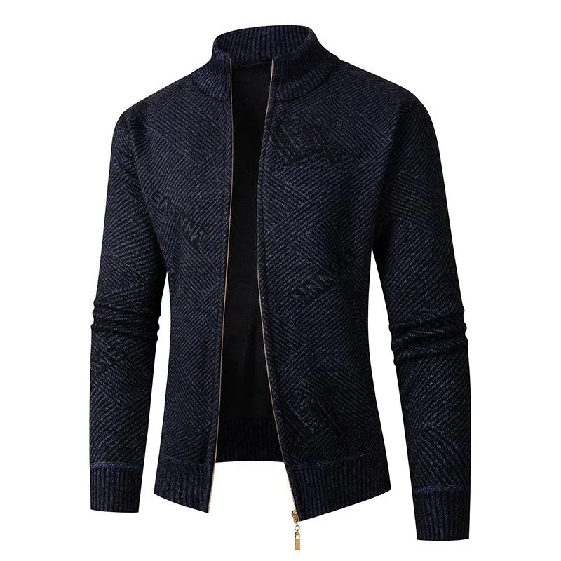 Men's Stand Collar Knit Zipper Cardigan Jacket 14404232X sold by Manly product image thumbnail 3