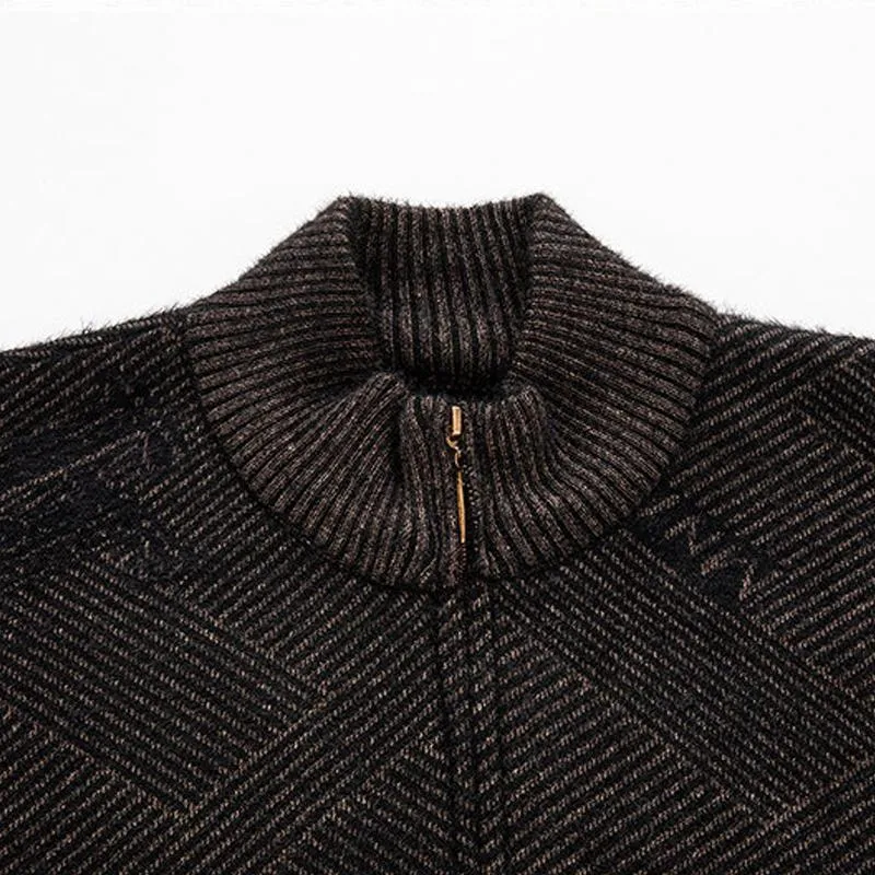 Men's Stand Collar Knit Zipper Cardigan Jacket 14404232X sold by Manly product image thumbnail 5