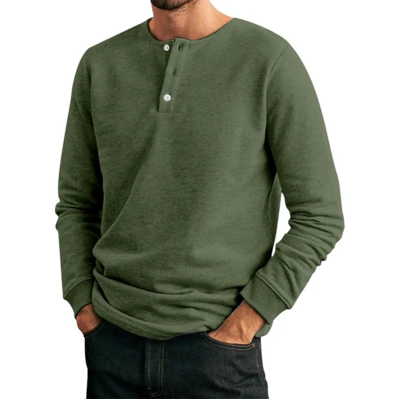 Men's Casual Cotton Blend Henley Collar Slim Fit Long Sleeve T-Shirt 46939439M sold by Manly