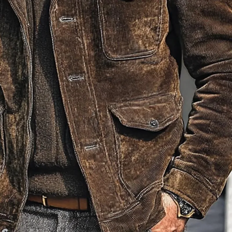 Men's Vintage Corduroy Lapel Single Breasted Jacket 78777373X sold by Manly product image thumbnail 3