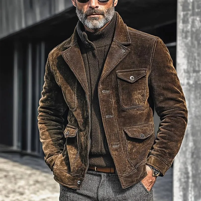 Men's Vintage Corduroy Lapel Single Breasted Jacket 78777373X sold by Manly product image thumbnail 2
