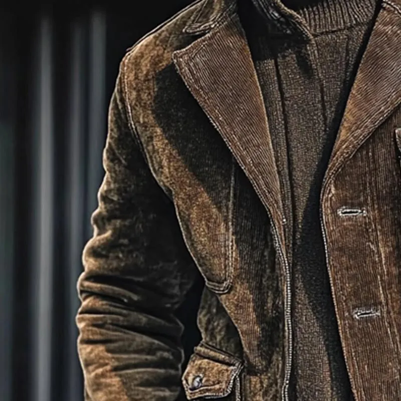 Men's Vintage Corduroy Lapel Single Breasted Jacket 78777373X sold by Manly product image thumbnail 4