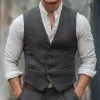 Men's Vintage Herringbone V-neck Single-breasted Slim Fit Suit Vest 65793362M sold by Manly