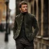 Men's Vintage Corduroy Stand Collar Single Breasted Slim Fit Blazer 57234086M sold by Manly