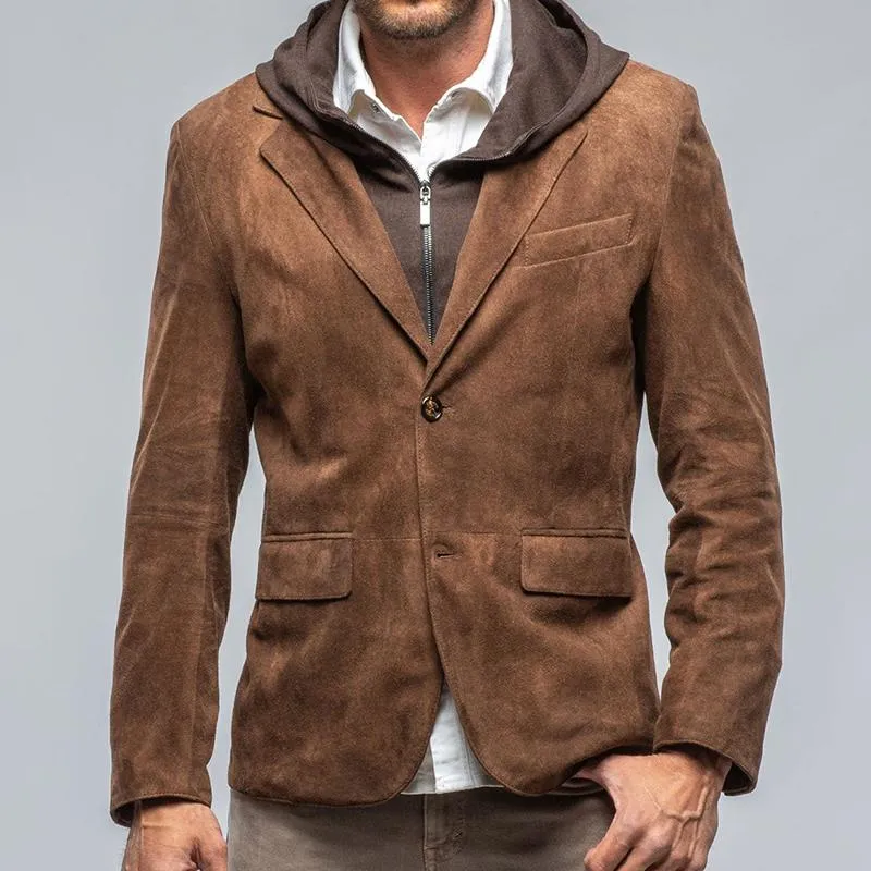 Men's Vintage Suede Notch Lapel Multi-pocket Single Breasted Blazer 22773773Z sold by Manly product image thumbnail 3