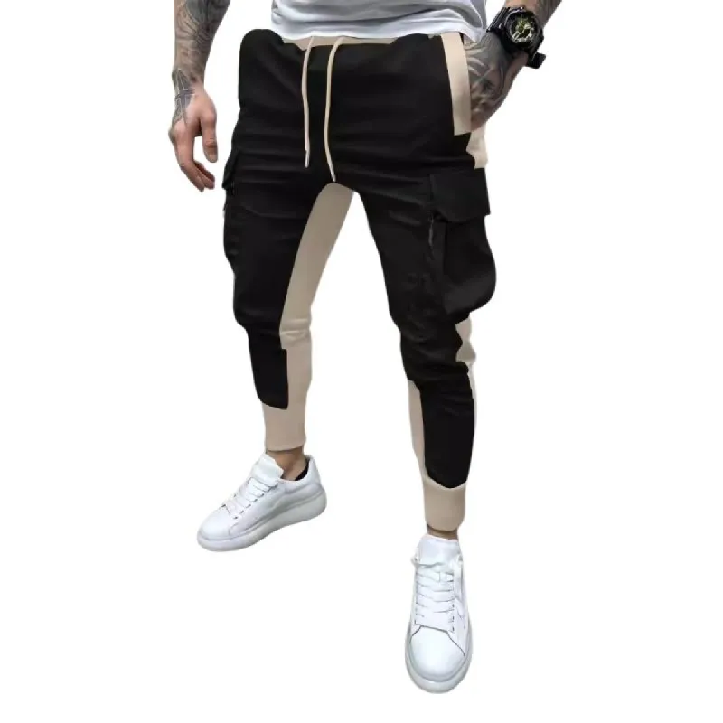 Men's Colorblock Multi-pocket Elastic Waist Cargo Pants 27140739Z sold by Manly