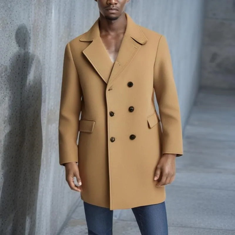 Men's Woolen Lapel Double-Breasted Coat 22599955Y sold by Manly product image thumbnail 3