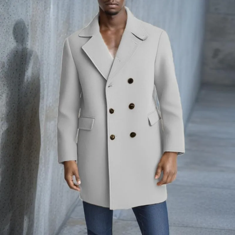 Men's Woolen Lapel Double-Breasted Coat 22599955Y sold by Manly product image thumbnail 2