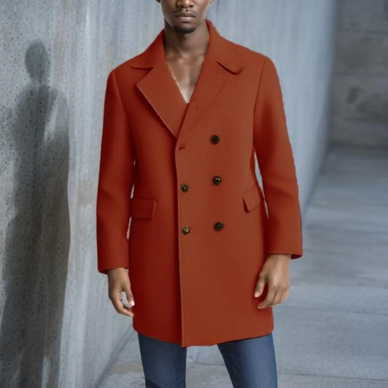 Men's Woolen Lapel Double-Breasted Coat 22599955Y sold by Manly product image thumbnail 5