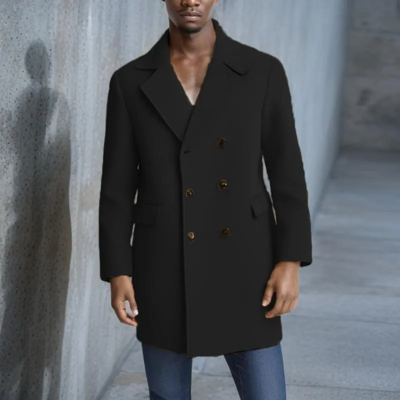 Men's Woolen Lapel Double-Breasted Coat 22599955Y sold by Manly product image thumbnail 4