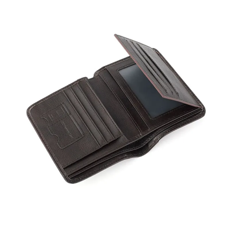 Men's Ultra-thin First Layer Cowhide Trifold Short Wallet 98610761U sold by Manly