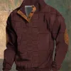 Men's Stand Collar Pullover Plaid Knitted Sweater 83419732X sold by Manly