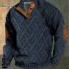 Men's Vintage Stand-collar Pullover Textured Knitted Sweater 34209960X sold by Manly