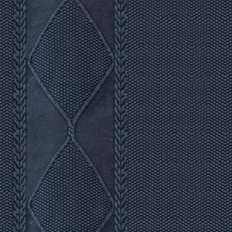 Men's Stand Collar Contrasting Color Pullover Diamond Texture Knitted Sweater 67225206X sold by Manly product image thumbnail 3