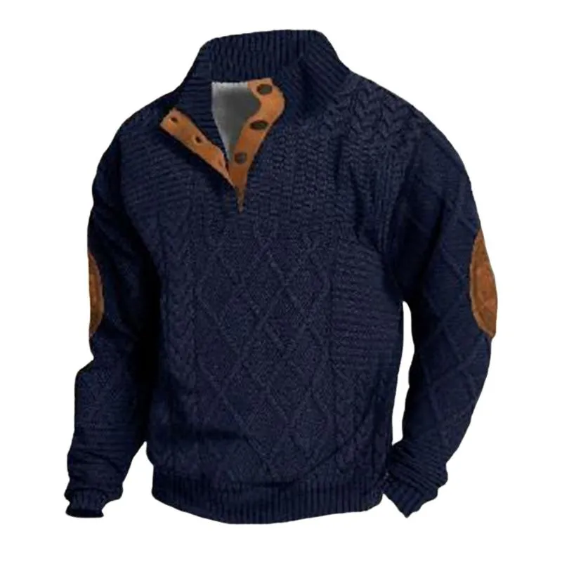 Men's Vintage Stand Collar Pullover Argyle Sweater 46087350X sold by Manly product image thumbnail 2