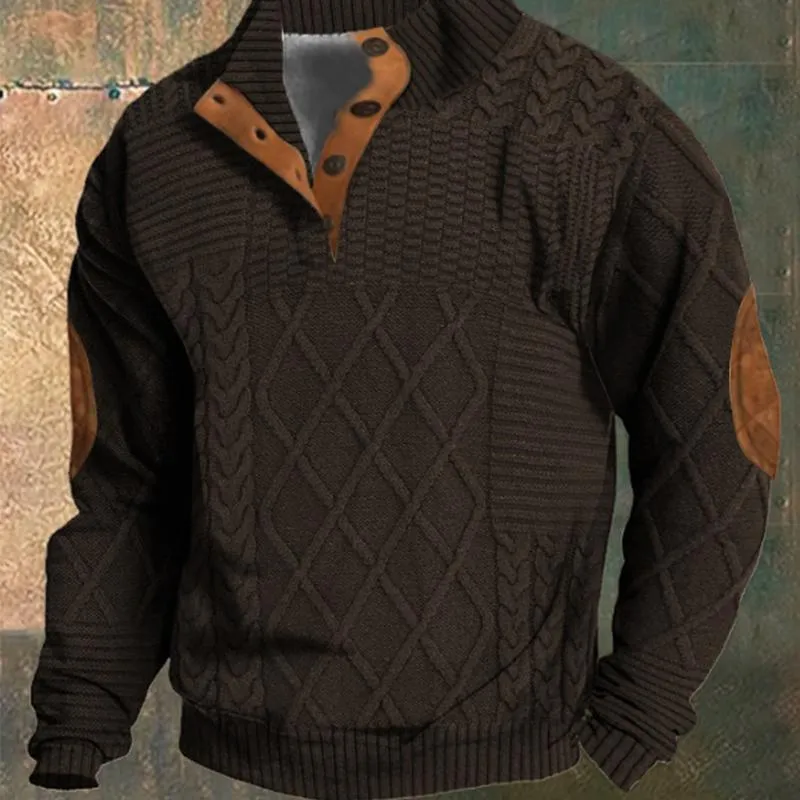 Men's Vintage Stand Collar Pullover Argyle Sweater 46087350X sold by Manly product image thumbnail 4