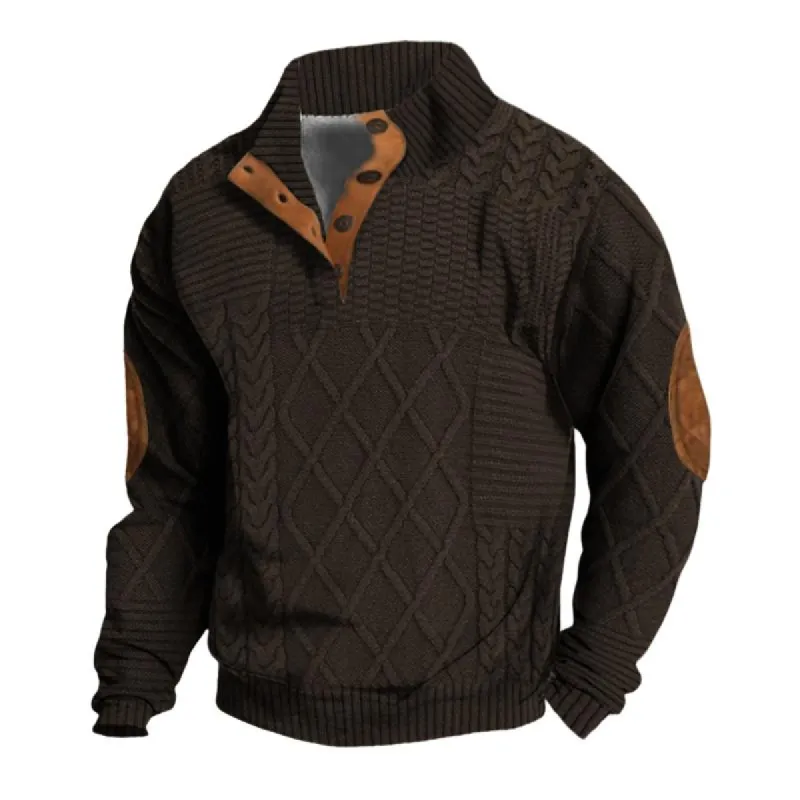 Men's Vintage Stand Collar Pullover Argyle Sweater 46087350X sold by Manly