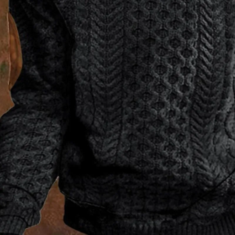 Men's Vintage Button Stand Collar Textured Knit Sweater 94371574X sold by Manly product image thumbnail 4