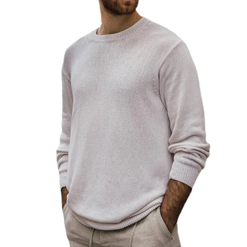 Men's Casual Round Neck Long Sleeve Loose Pullover Sweater 59847428M sold by Manly
