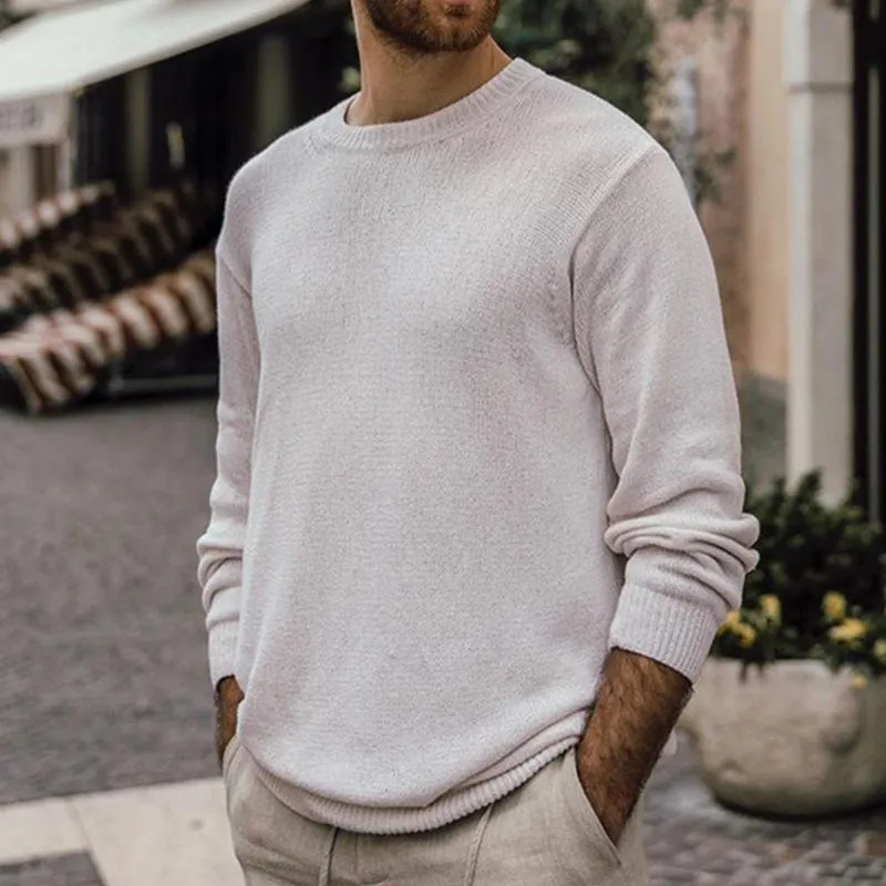 Men's Casual Round Neck Long Sleeve Loose Pullover Sweater 59847428M sold by Manly product image thumbnail 2