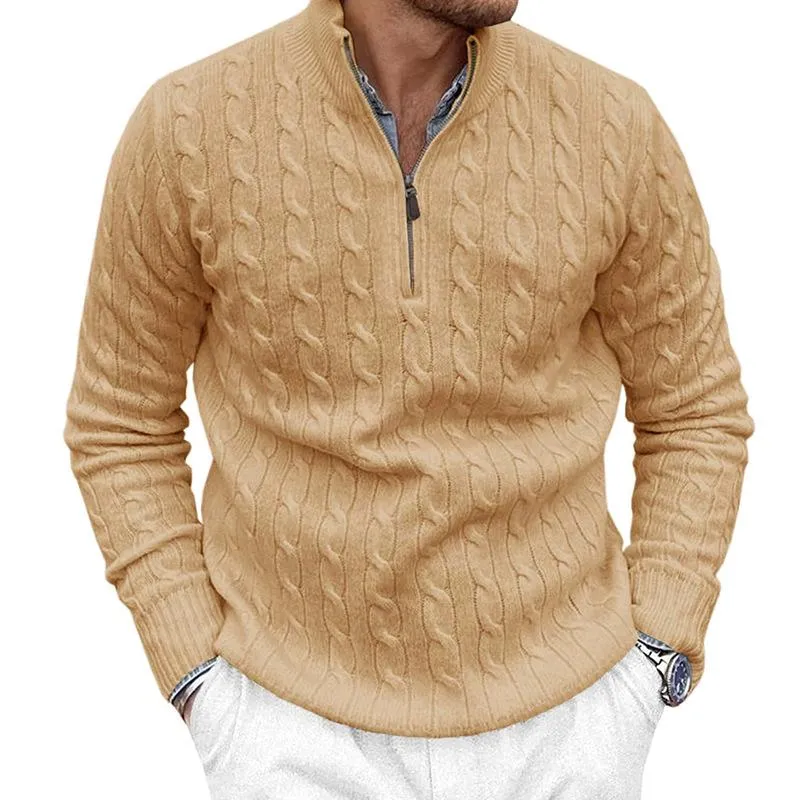 Men's Vintage Cable Slim Fit Zip Neck Sweater 20297713Y sold by Manly product image thumbnail 5