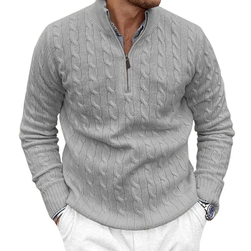 Men's Vintage Cable Slim Fit Zip Neck Sweater 20297713Y sold by Manly product image thumbnail 2
