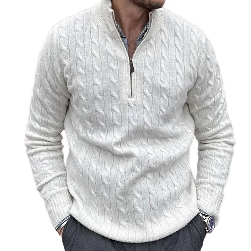 Men's Vintage Cable Slim Fit Zip Neck Sweater 20297713Y sold by Manly product image thumbnail 3