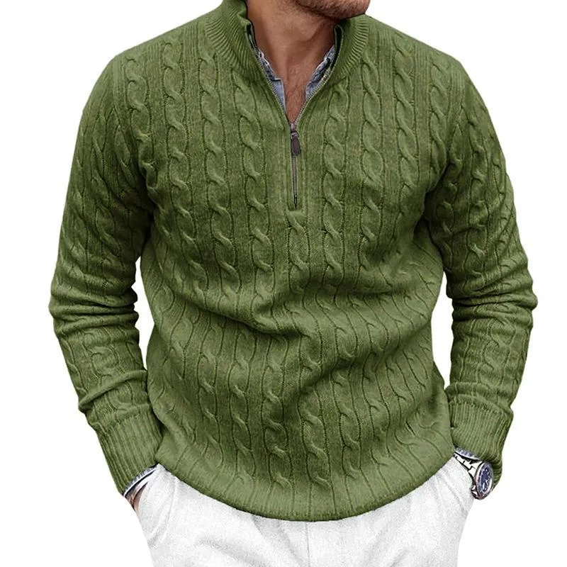 Men's Vintage Cable Slim Fit Zip Neck Sweater 20297713Y sold by Manly product image thumbnail 4