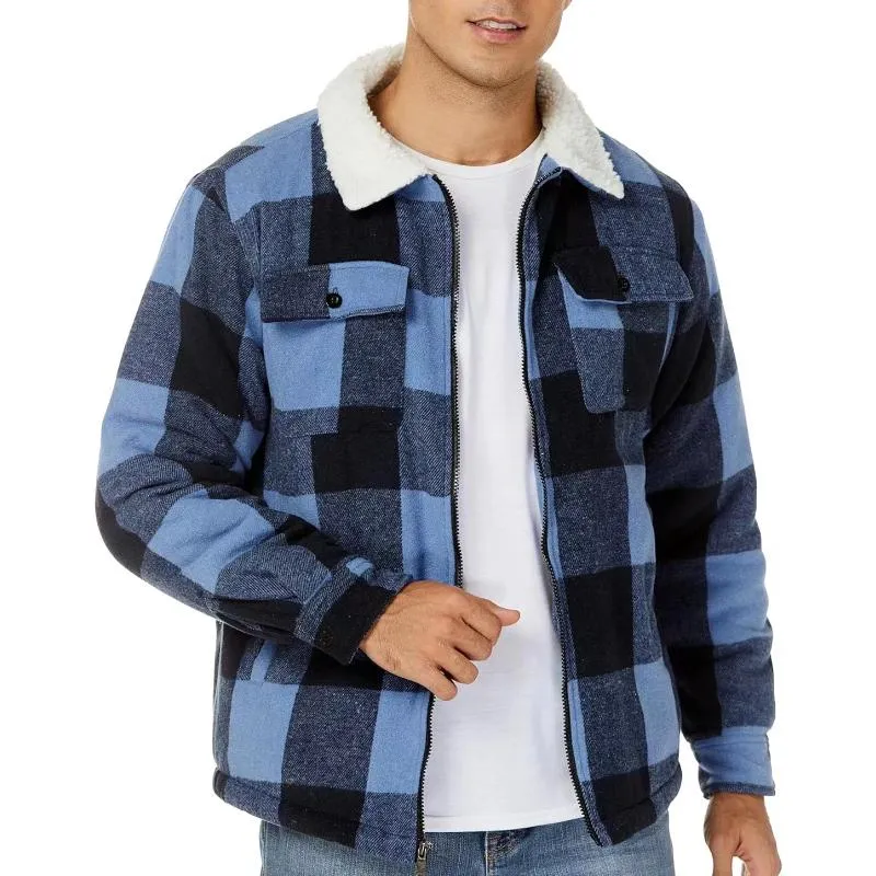 Men's Flannel Long Sleeve Lapel Fleece Jacket 41162756Y sold by Manly product image thumbnail 5