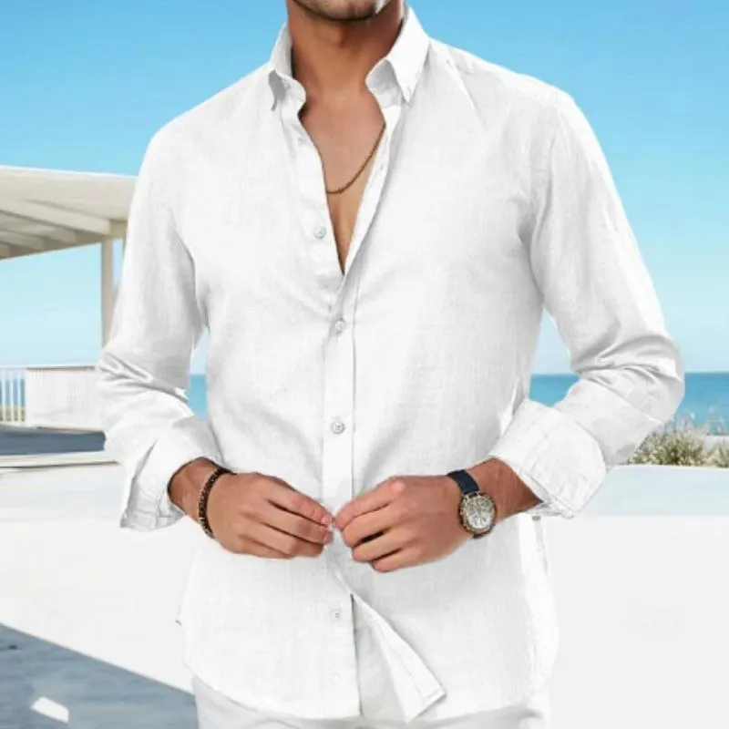 Men's Solid Long Sleeve Lapel Shirt 30109723Y sold by Manly product image thumbnail 4