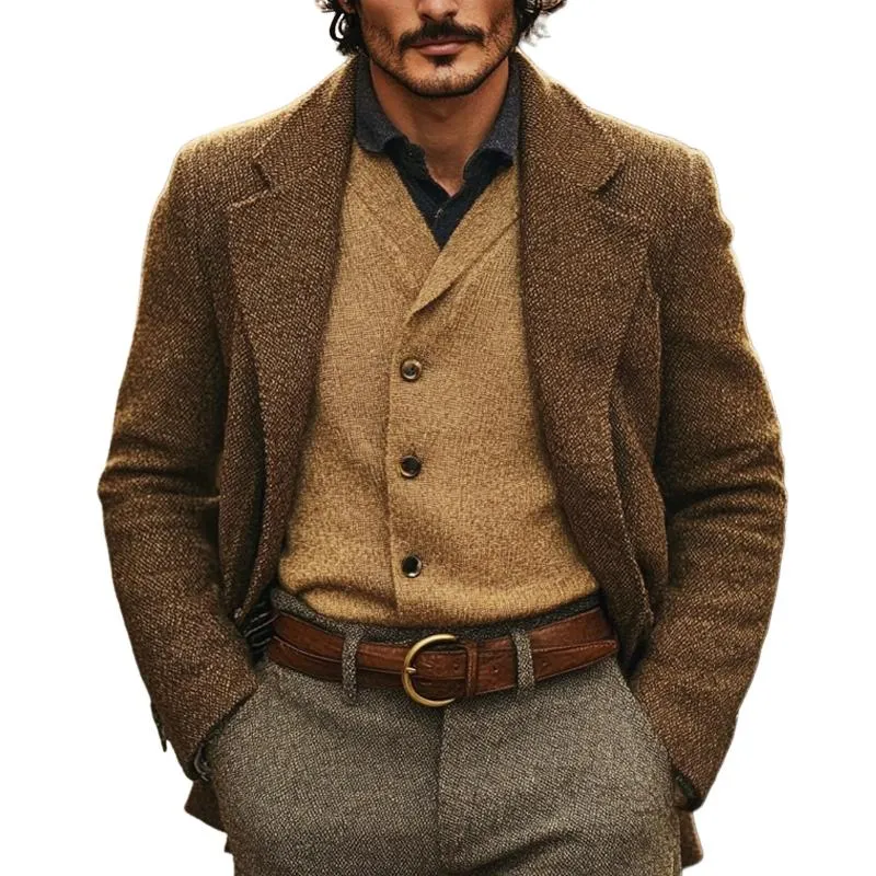 Men's Vintage Single Breasted Lapel Blended Blazer 39920122X sold by Manly