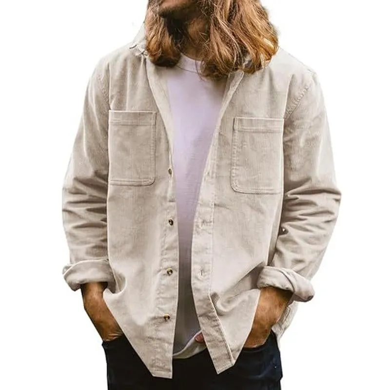 Men's Solid Casual Multi-Pocket Corduroy Shirt 81081936X sold by Manly product image thumbnail 5