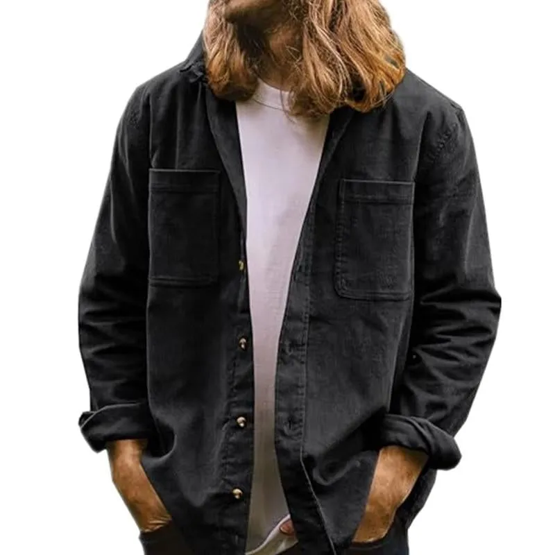 Men's Solid Casual Multi-Pocket Corduroy Shirt 81081936X sold by Manly product image thumbnail 2