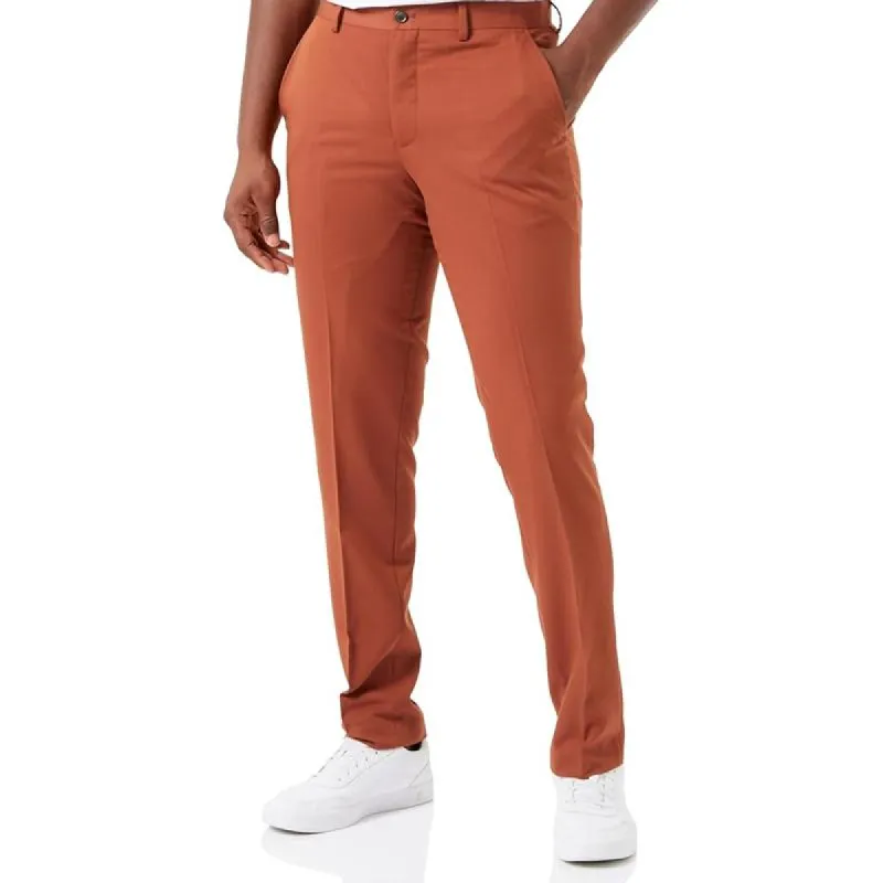 Men's Solid Color Cotton Mid Waist Straight Suit Pants 75843474Z sold by Manly
