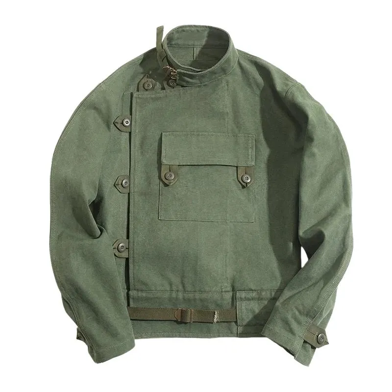 Men's Causal Outdoor Stand Collar Multi-Pocket Single Breasted Tactical Work Jacket 01000817M sold by Manly product image thumbnail 3