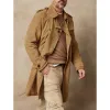 Men's Vintage Suede Lapel Single Breasted Mid-Length Trench Coat 83142592Y sold by Manly
