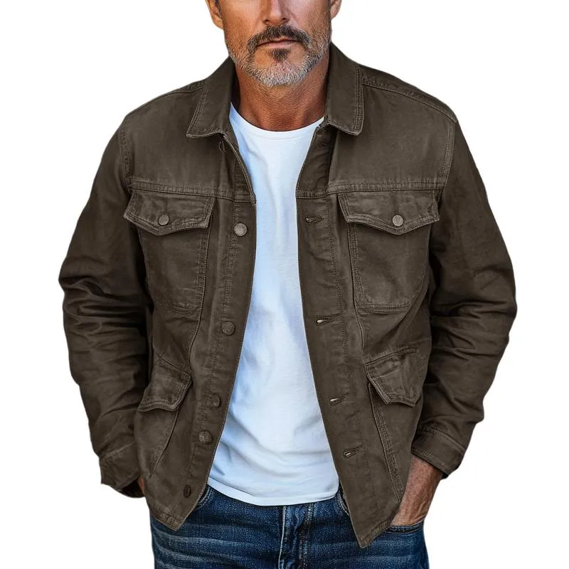 Men's Vintage Washed Multi Pocket Jacket 87820480Y sold by Manly
