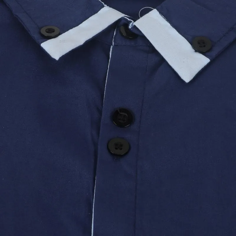 Men's Color Block Lapel Chest Pocket Long Sleeve Shirt 56686158Z sold by Manly product image thumbnail 5