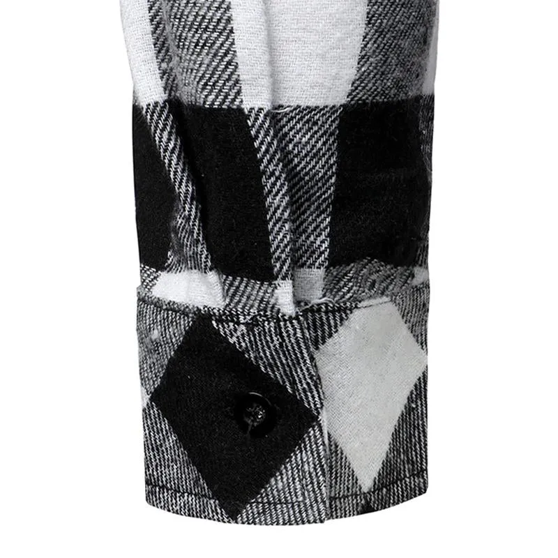 Men's Plaid Contrast Color Casual Long Sleeve Polo Shirt 98775410X sold by Manly product image thumbnail 4