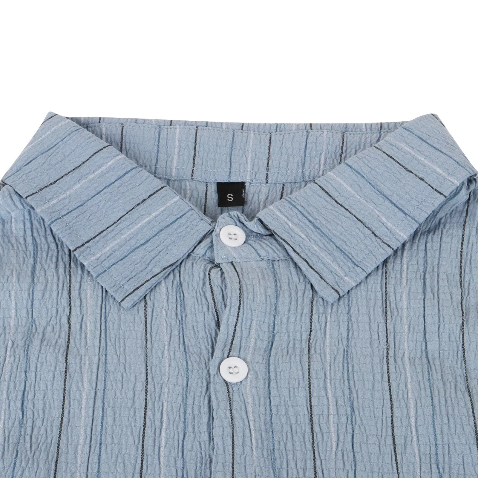 Men's Striped Lapel Long Sleeve Casual Shirt 99746055Z sold by Manly product image thumbnail 5