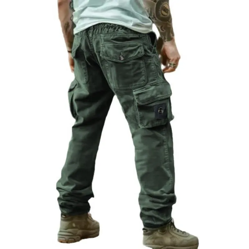 Men's Casual Outdoor Cotton Multi-Pocket Cargo Pants 81063696M sold by Manly