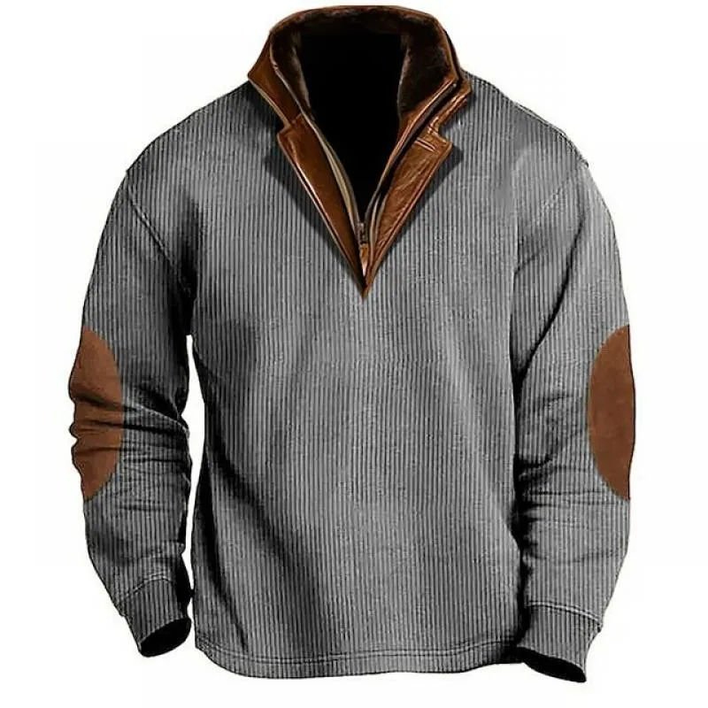 Men's Colorblock Stitching Collar Lapel Sweatshirt 40821330Y sold by Manly product image thumbnail 3