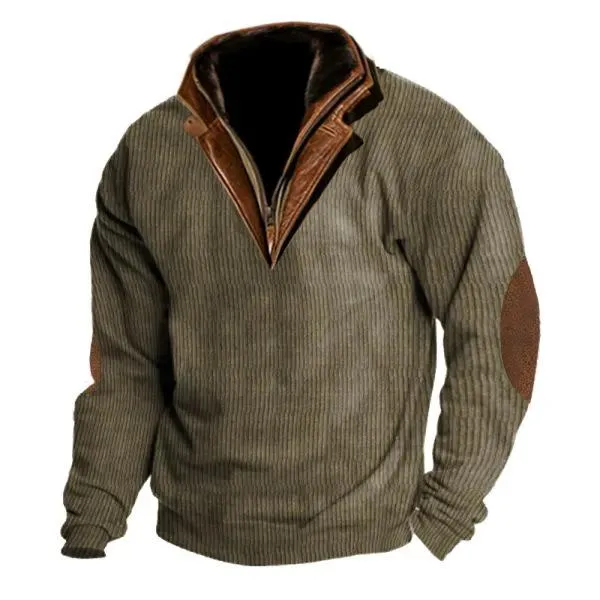 Men's Colorblock Stitching Collar Lapel Sweatshirt 40821330Y sold by Manly product image thumbnail 5