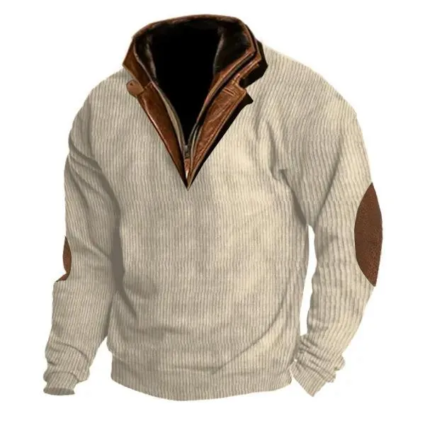 Men's Colorblock Stitching Collar Lapel Sweatshirt 40821330Y sold by Manly product image thumbnail 2