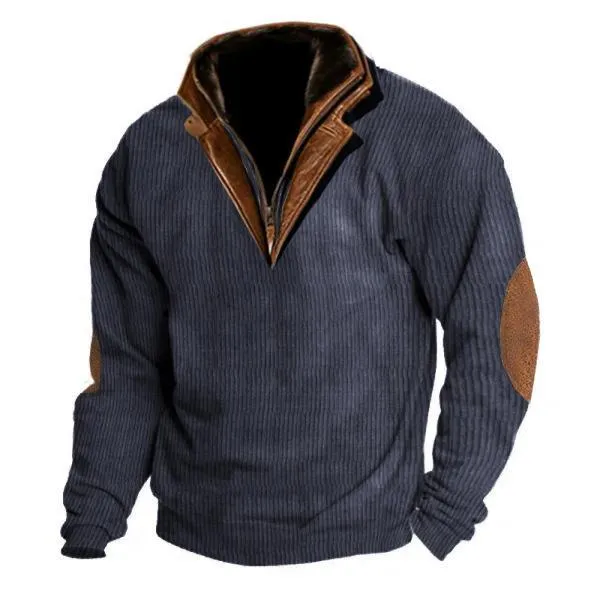 Men's Colorblock Stitching Collar Lapel Sweatshirt 40821330Y sold by Manly product image thumbnail 4