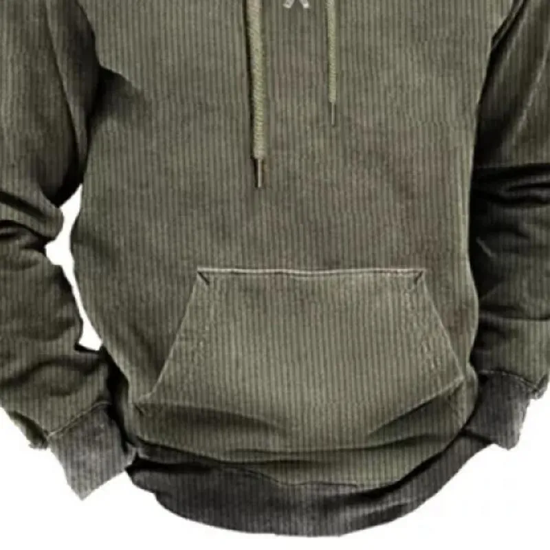 Men's Vintage Corduroy Stitching Hooded Sweatshirt 59888529Y sold by Manly product image thumbnail 3