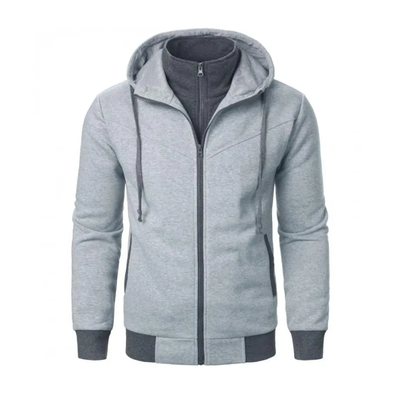 Men's Casual Sports Colorblock Double Zipper Slim Fit Hoodie 71768859M sold by Manly product image thumbnail 2